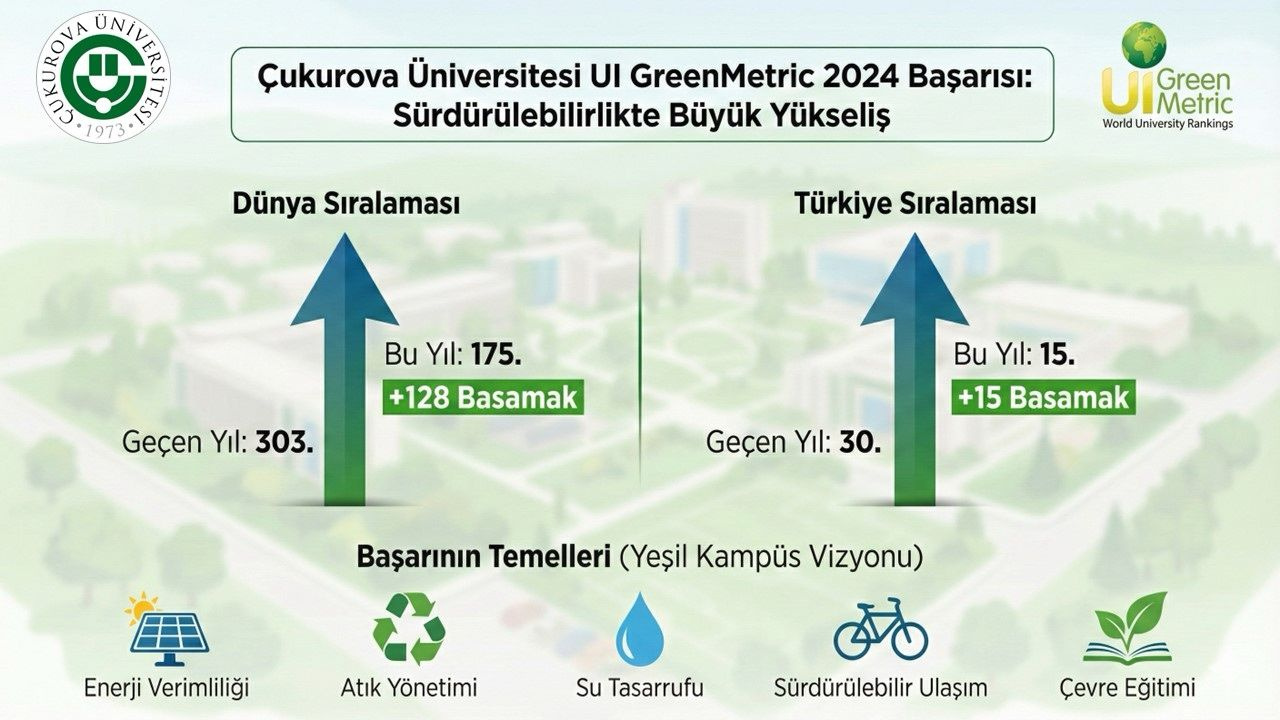 Çukurova Üniversitesi UI Green Metric’te Dünya Çapında Başarı Gösterdi